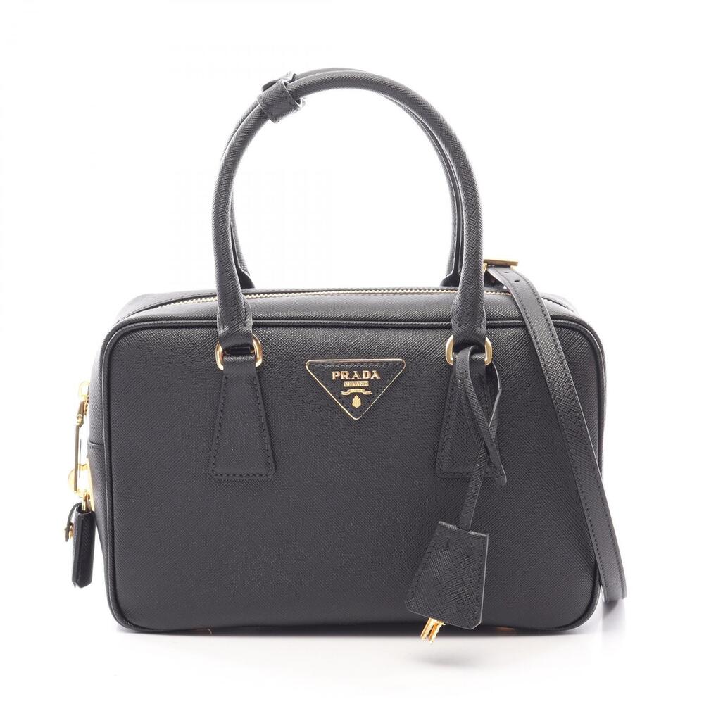 Prada Saffiano Lux Leather 2Way Shoulder Bag Black